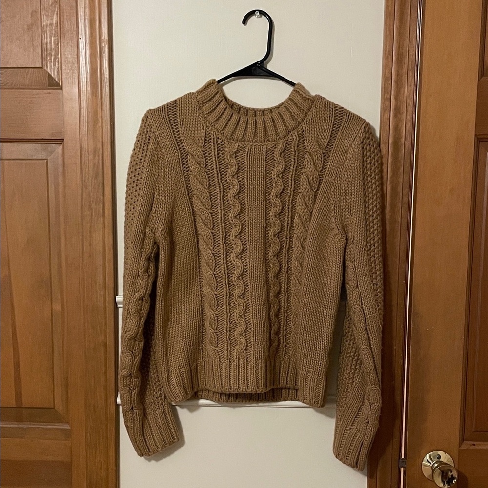 Tahari Tan Cable Knit Sweater